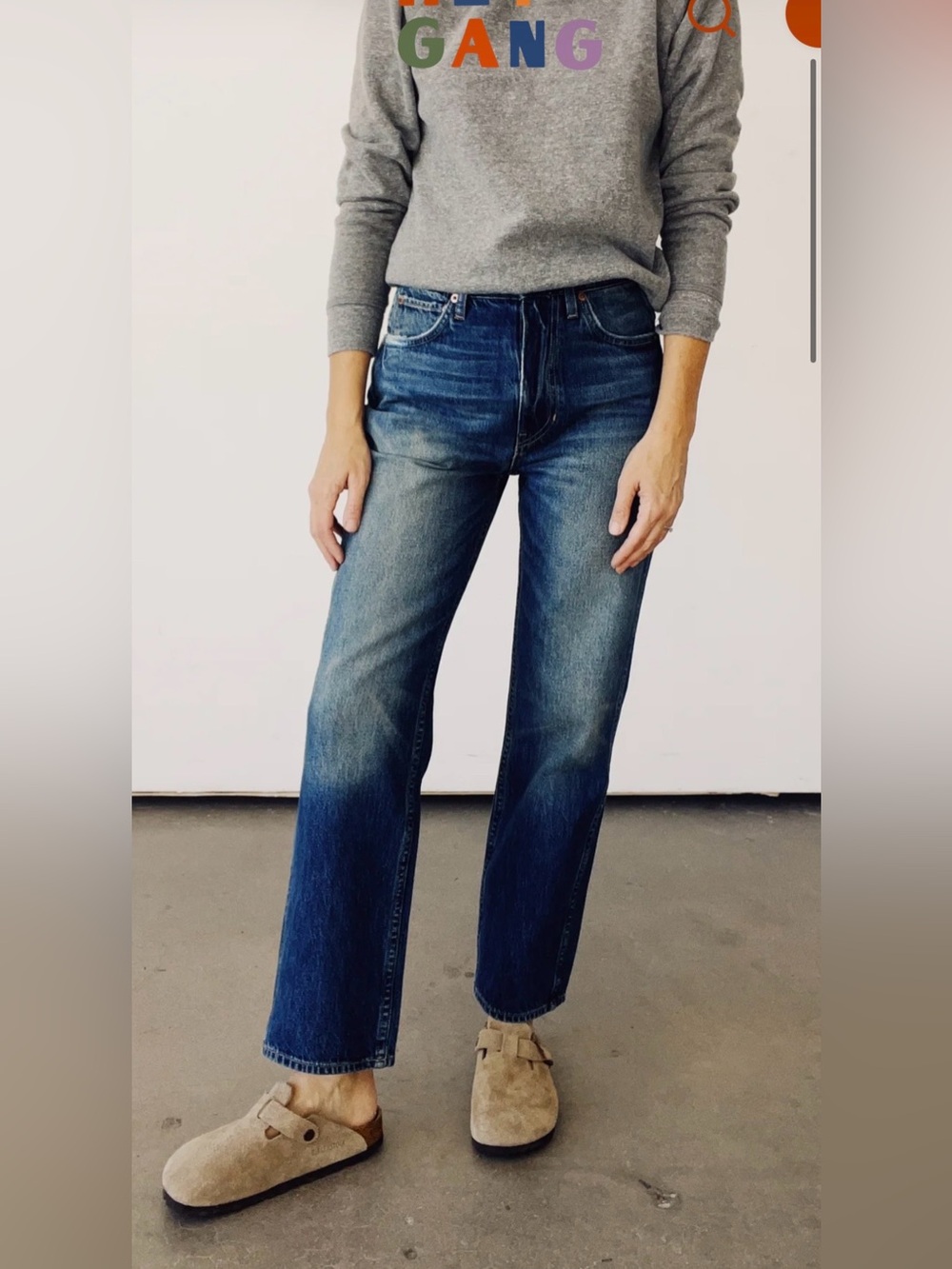 Women's Cropped Straight-Leg Jeans in Dark Blue